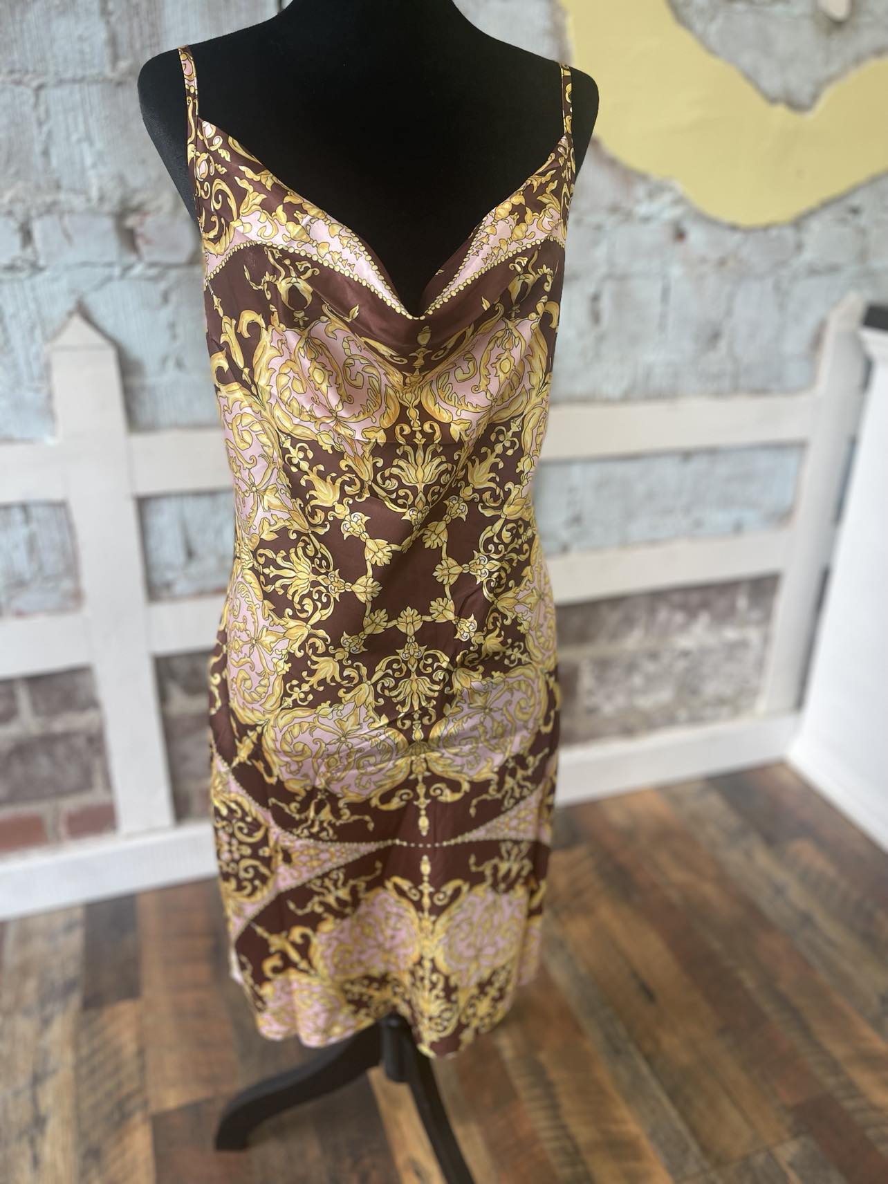 Silk Pattern Midi Dress